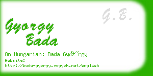 gyorgy bada business card